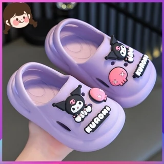 Sanrio Mùa Hè Trẻ Em Dép Dép Bé Trai Bé Gái Chống Trơn Trượt Đế Mềm Lỗ Giày Kuromi Bé Gái Đi Biển Mũi Dép EP2Y