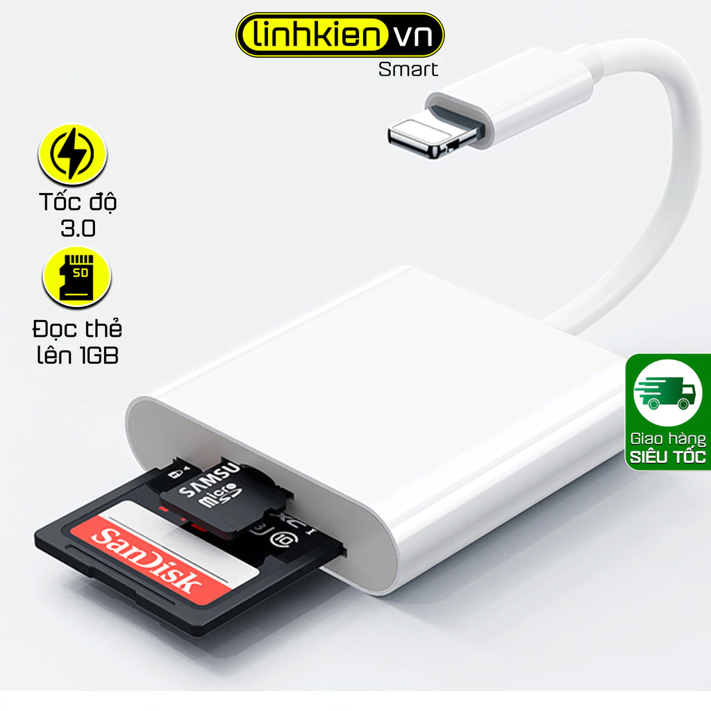 Đầu đọc thẻ nhớ đa năng TF SD chân cắm Type C Táo truyền hình ảnh, Âm thanh Video tốc độ cao 5Gbps