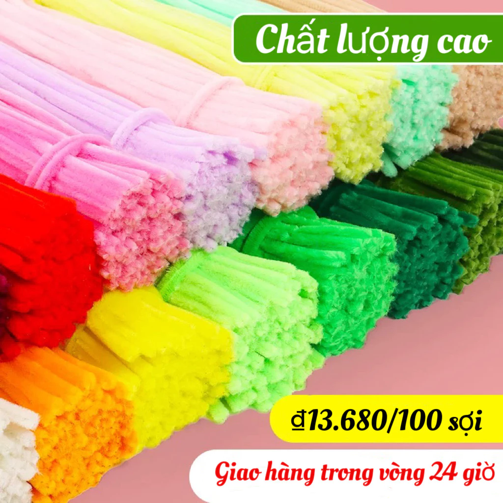 [Hoả Tốc HCM] SET 100 DIY Cành Kẽm Nhung, Kẽm Lông Loại, kẽm nhung làm Hoa kẽm nhung, diy, hoa trang trí Handmade Tặng