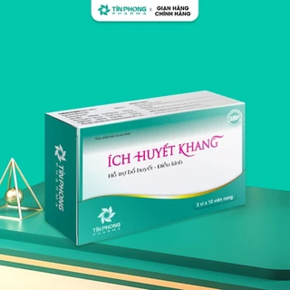 Viên Uống TPBVSK ÍCH HUYẾT KHANG Hỗ Trợ Điều Hòa Kinh Nguyệt, Hỗ Trợ Giảm Đau Bụng Kinh