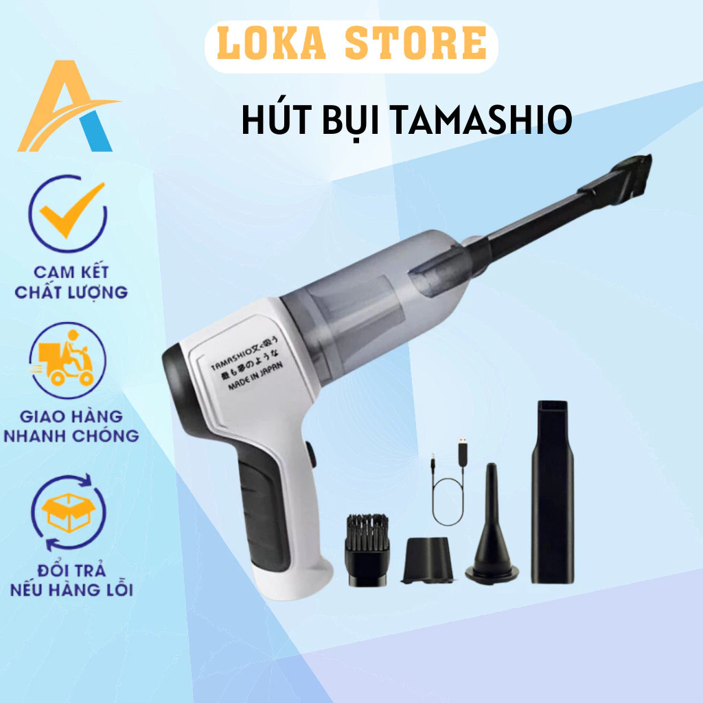 Máy Hút Bụi Cầm Tay Không Dây Tamashio 6 Đầu Hút, Máy Hút Bụi Ô Tô, Giường Nệm, Lông Chó Mèo