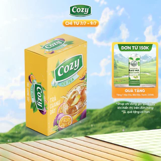 Trà Chanh Dây Cozy Hòa Tan Ice Tea (240gr - 16 gói) Hương Vị Chua Ngọt, Tươi Mát Tiện Lợi Tiện Lợi Pha Chế