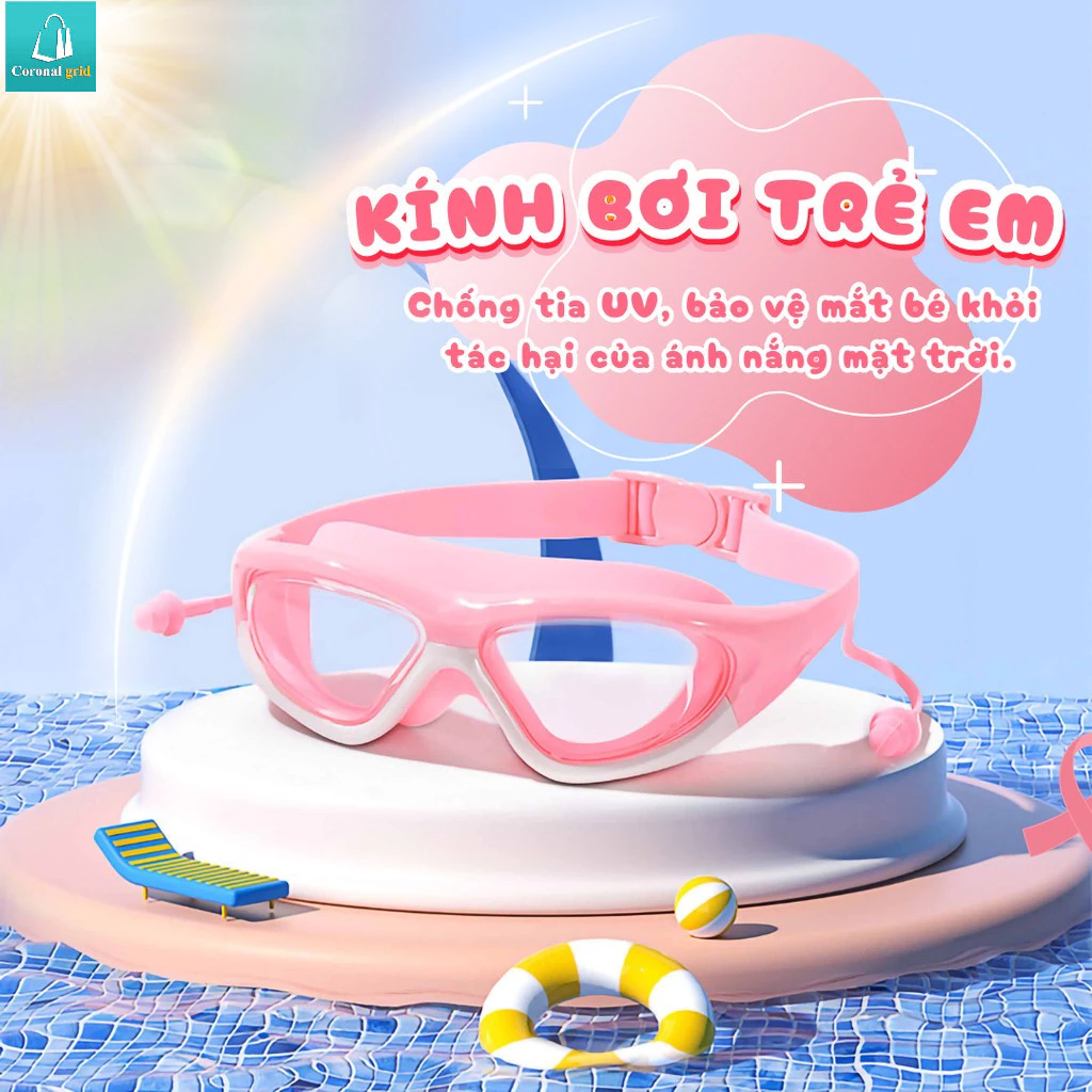 Kính Bơi Trẻ Em, Kính Bới 3-15 Có Nút Bịt Tai Chuyên Dành Cho Trẻ Em,Kính Bới Chống Mù Chất Liệu Silicon Chất Lượng