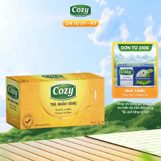 Trà Đen Nhãn Vàng Cozy Túi Lọc (50gr - 25 gói) Hương Vị Đậm Đà, An Toàn Sức Khoẻ