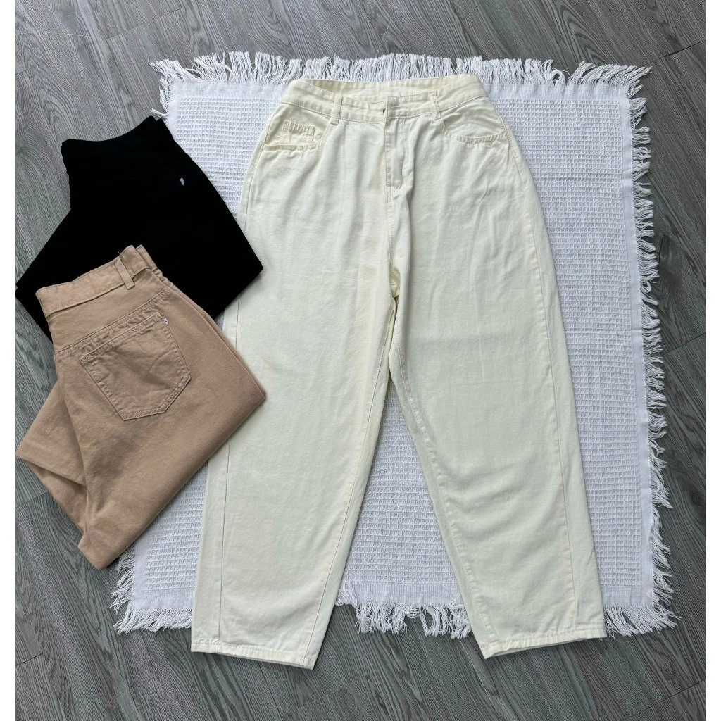 Quần baggy The SImple bigsize nữ lưng cao chất kaki mềm ít nhăn form basic trẻ trung thời trang xinh xắn dễ phối Q513