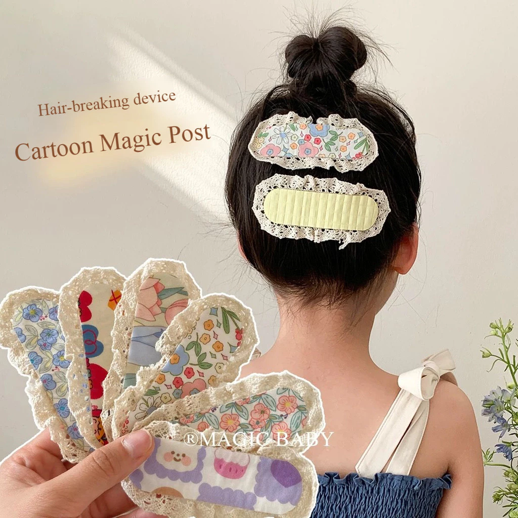Bangs dán Velcro cho bé gái dễ thương với họa tiết hoa