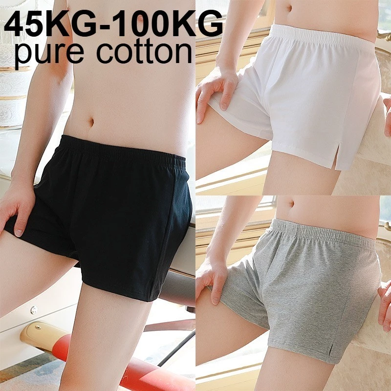 Quần lót nam cotton nguyên chất thoáng khí dáng rộng đơn giản cộng với kích thước quần ngủ thoải mái quần nhà