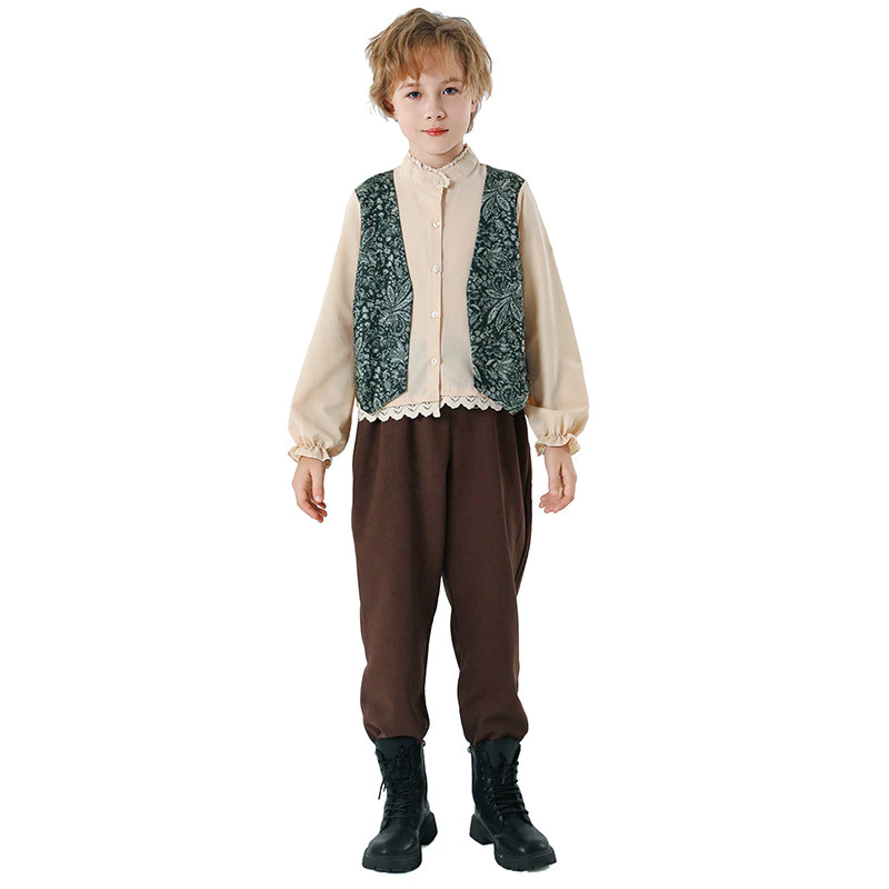 Kid Boys Thời Trung Cổ Phục Hưng Victoria Ma Cà Rồng Trang Phục Hóa Trang Ngày Trẻ Em Xù Hiệp Sĩ Cướp Biển Trang Phục Áo Vest Quần