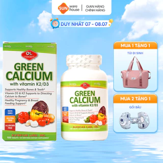 Viên Uống Bổ Sung Canxi Hữu Cơ Olympian Labs Green Calcium Cho Bà Bầu, Sau Sinh Và Trẻ Em, Giúp Xương Chắc Khỏe 100v/h