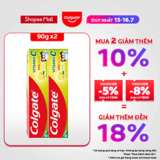 Bộ 2 Kem đánh răng Colgate Vitamin C thơm mát 90g