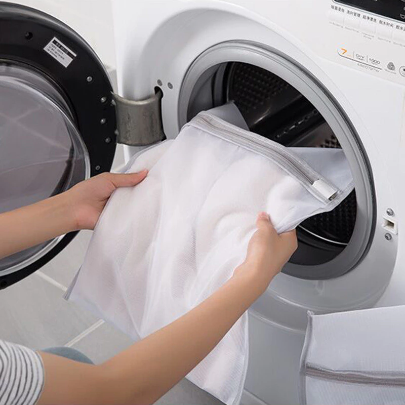 [HÀNG CÓ SẴN] Túi Lưới Đựng Quần Áo Cho Máy Giặt HÀNG DÀY - Bảo Vệ Đồ Lót Trong Máy Giặt (Khóa Xám)