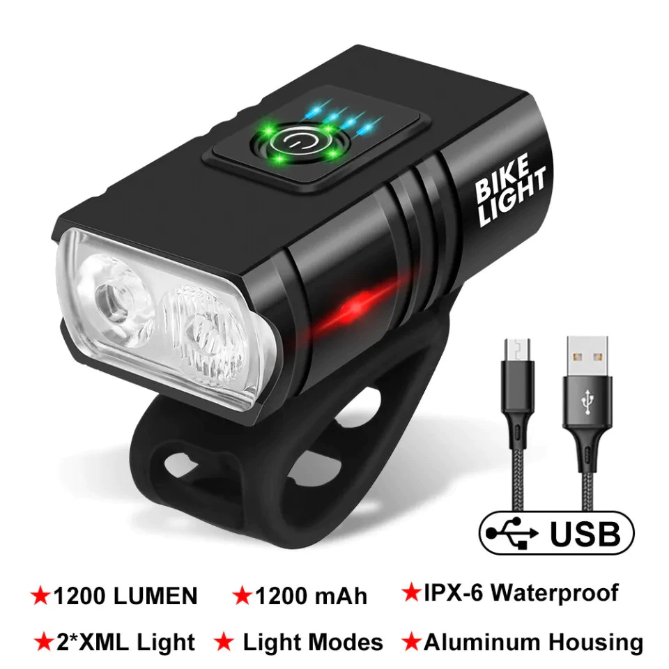 🔥🔥Đèn Pha T6 LED 10W 500LM Sạc USB Cho Xe Đạp Leo Núi