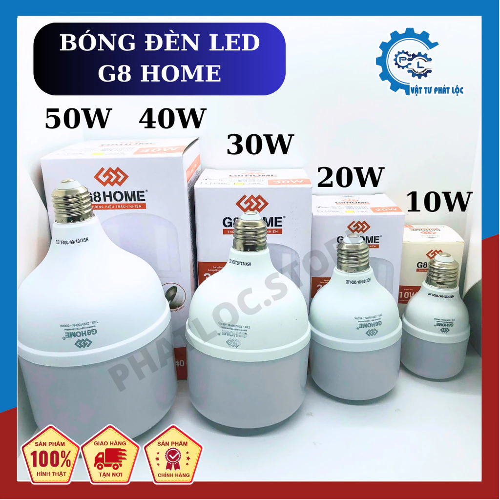Bóng đèn led G8 HOME 50W 40W 30W 20W 10W chính hãng tản nhiệt nhôm siêu sáng tiết kiệm điện