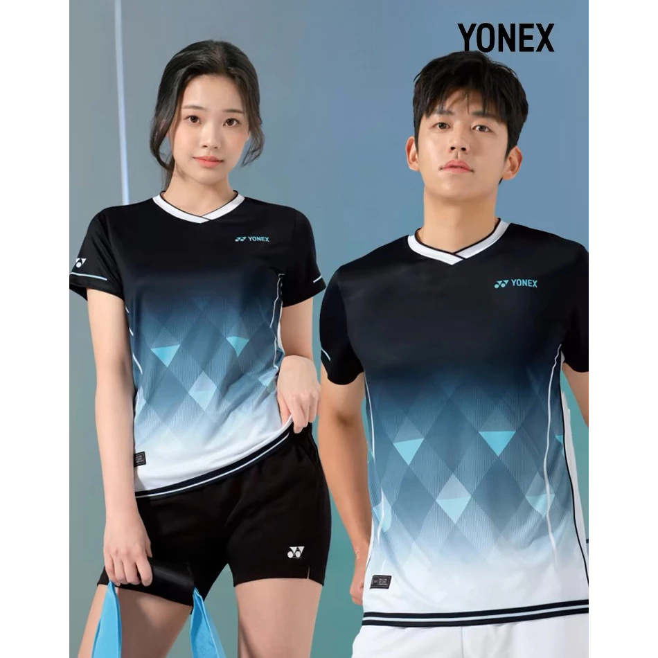 Hàng sẵn có được vận chuyển trong vòng 48 giờ 2024 Áo quần vợt và cầu lông mới Áo sơ mi nam nữ Bộ thi đấu thể thao Huấn luyện đội thoáng khí 23043