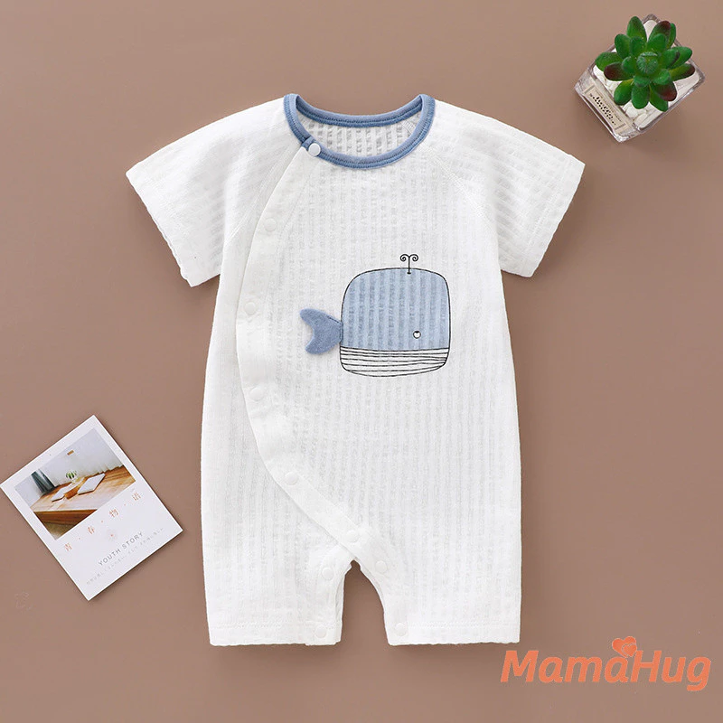 Áo Liền Quần Cho Bé Tay Ngắn Cotton Mùa Hè Cho Trẻ Sơ Sinh Jumpsuit Mềm Mại Cho Bé Onesie Quần Áo Sơ Sinh Trang Phục Bé Gái Bé Trai Bộ Đồ Ngủ Cho Bé Mỏng Thoáng Khí Body Quần Áo Bé Dễ Thương