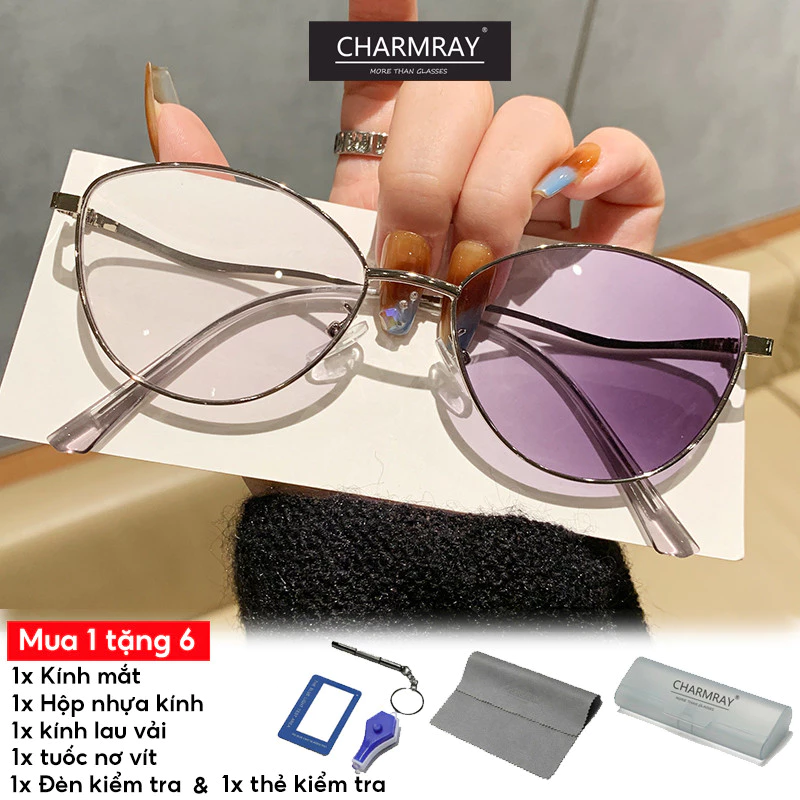 Charmray Kính mắt mèo Photochromic chống bức xạ Kính máy tính dành cho nữ