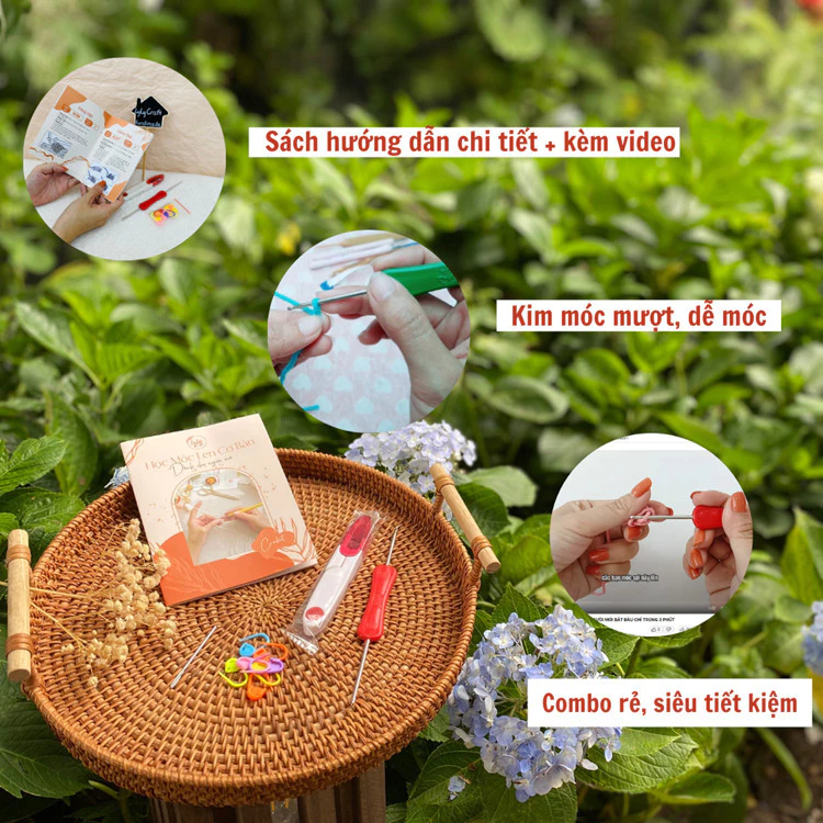 Bộ Dụng Cụ Móc Len LYLYCRAFT Cho Người Mới Bắt Đầu Học, Có Video Hướng Dẫn Tiếng Việt