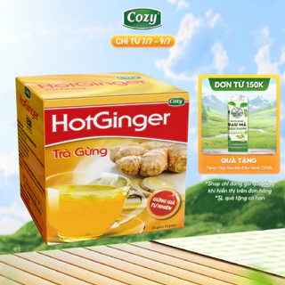 Trà Gừng Cozy Hòa Tan Hot Ginger (200gr - 20gói) Hương Vị Cay Ngọt Hỗ Trợ Làm Ấm Cơ Thể Tăng Cường Hệ Miễn Dịch