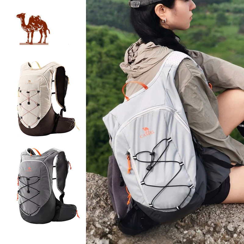 CAMEL CROWN  Ba Lô Nam Nữ Nhẹ Thường Ngày Schoolbag Thể Thao Ngoài Trời Ba Lô Đi Bộ Đường Dài Túi