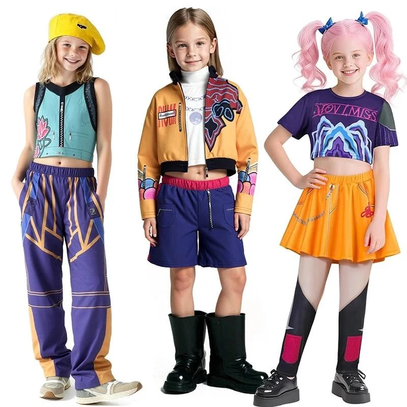 Bé Gái Zoey Cosplay Nhóm Cô Gái Rumi Trẻ Em Trang Phục Mira Trang Phục Yêu Thích Sân Khấu Biểu Diễn Quần Áo Halloween Hoạt Hình Phim Trang Phục