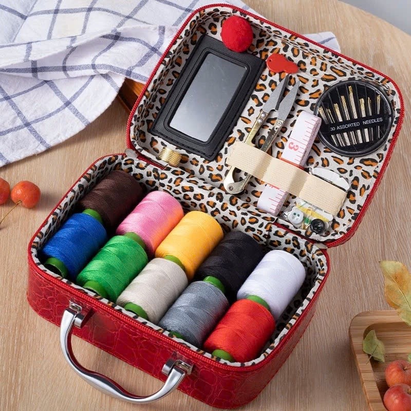 Bộ Dụng Cụ Kim Chỉ May Vá 17 Món, Cốp Kim Chỉ Cứu Cánh Mọi Lúc, Hộp Đựng Kim Chỉ Nhỏ Gọn Dễ Dàng Mang Theo