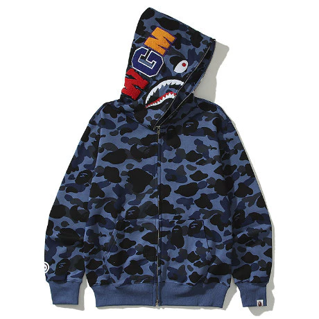 [HOT*] Áo hoodie ngụy trang BAPE phom dáng cá mập cho cả nam và nữ, áo khoác có mũ đôi họa tiết mùa xuân thu đẹp mắt.