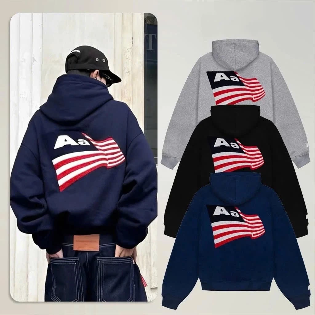 Áo Khoác Hoodie Hình Lá Cờ THÊU Xù Chất Nỉ Dày Dặn Chuẩn Xịn Cao Cấp Nam Nữ Top Dài Tay