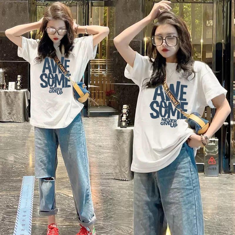 GENZ STUDIO Áo thun nữ tay ngắn mùa hè kiểu mới size nhỏ, nhẹ nhàng, cotton nguyên chất, tay ngắn, đa năng, giản dị 1.4