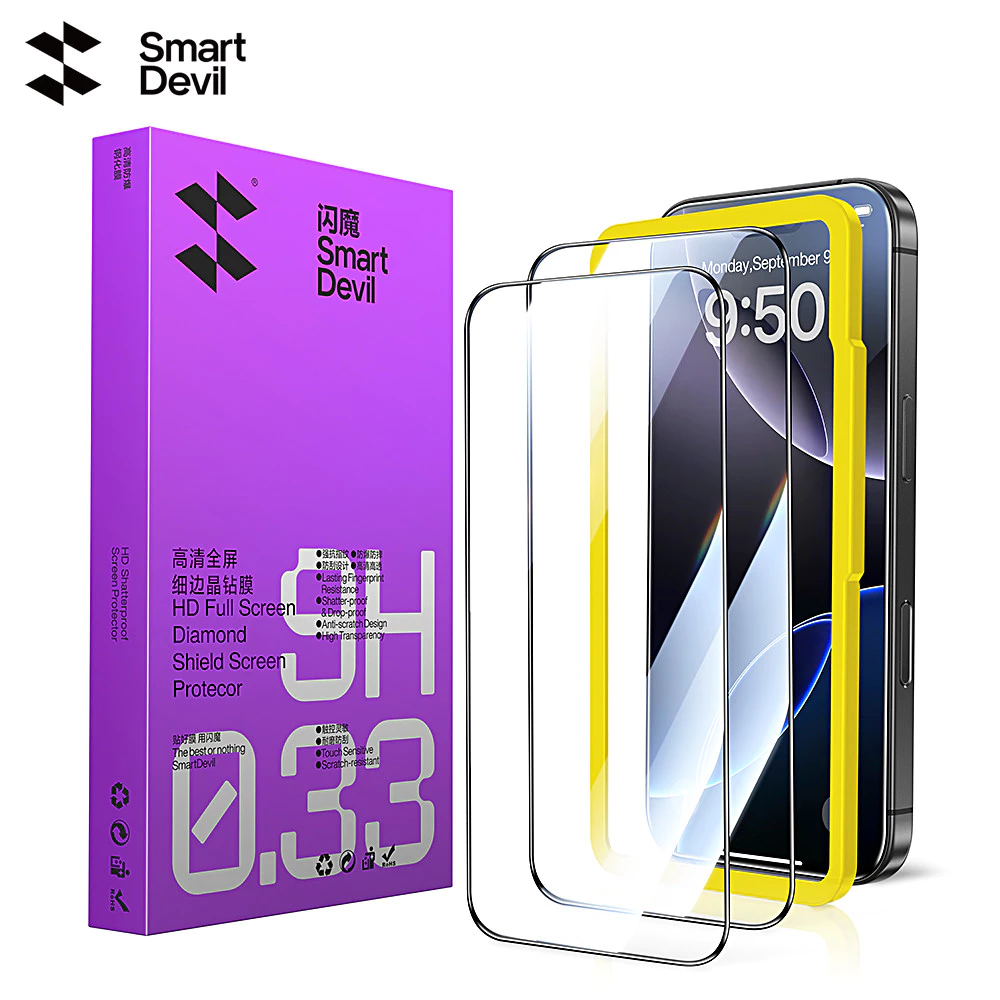 Kính cường lực pha lê SmartDevil HD Fine Edge cho iPhone 18 Pro Max / 18 Pro / 17 Pro Max / 17 Pro / 16 Plus / 17 / 16 / 15 / 14 / 13 HD Chống nhìn trộm toàn màn hình Chống vân tay