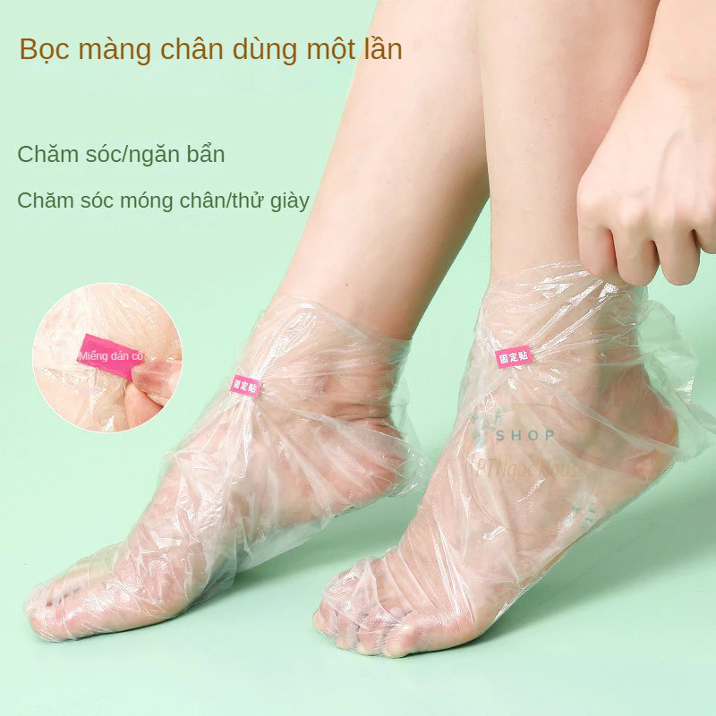 Set 100 Màng Bọc Chân Trong Suốt Chống Nứt Nẻ Chống Nước Dùng Một Lần Kèm Nhãn Dán Cố Định Dưỡng Ẩm
