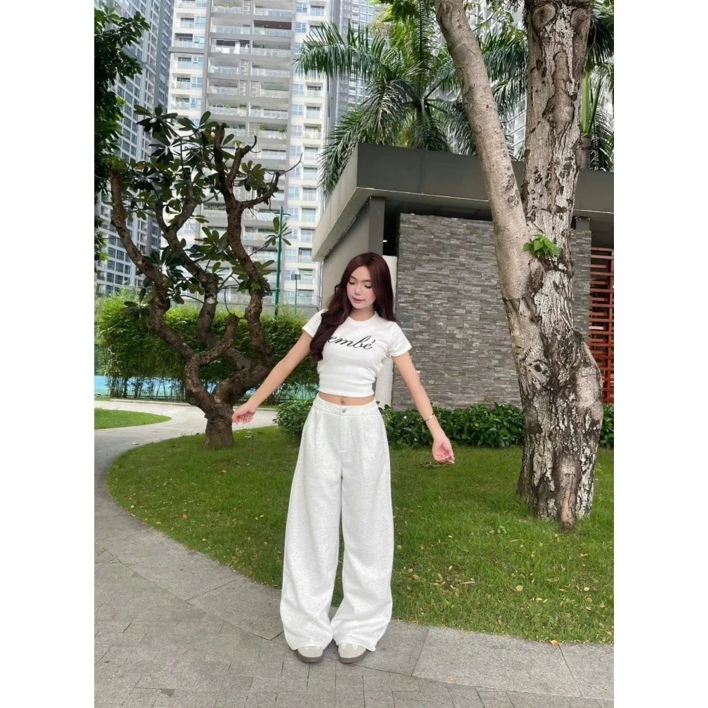 Quần Nỉ Ống Suông Cạp Chun Sau Có Túi Trước và sau
