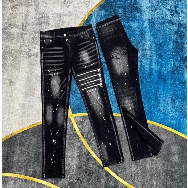 Quần dài jean nam đen Cúc phối 4 khóa kéo trước jean co dãn dày dặn mẫu mới hottrend cao cấp