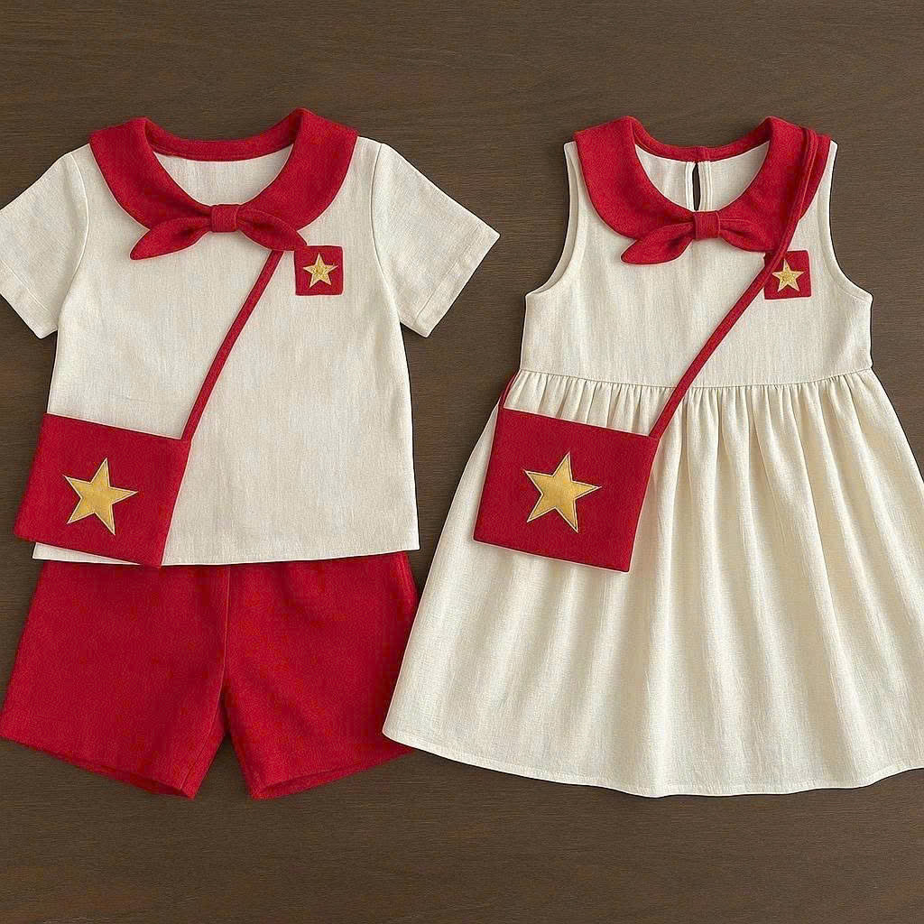 Set Đồ Yêu Nước Cho Bé - Váy 2/9 Cho Bé Gái - Sét Bộ Em Bé Yêu Nước Cho Bé Trai Bé Gái- Thời Trang Trẻ Em MOONBE