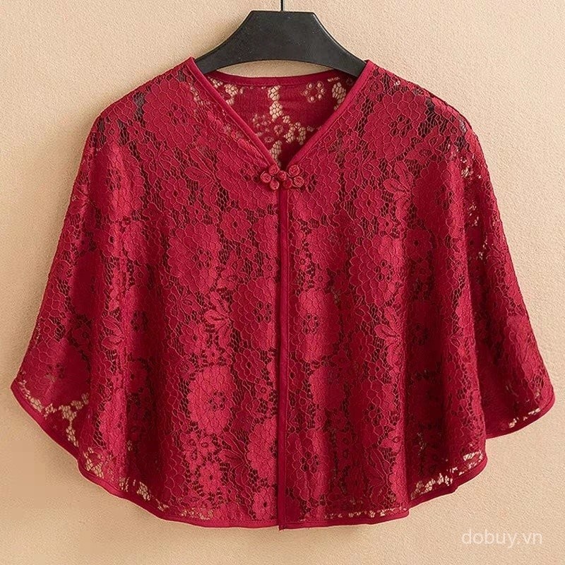 Phụ Nữ Mới Thanh Lịch Vintage Ren Nhẹ Chống Nắng Áo Choàng