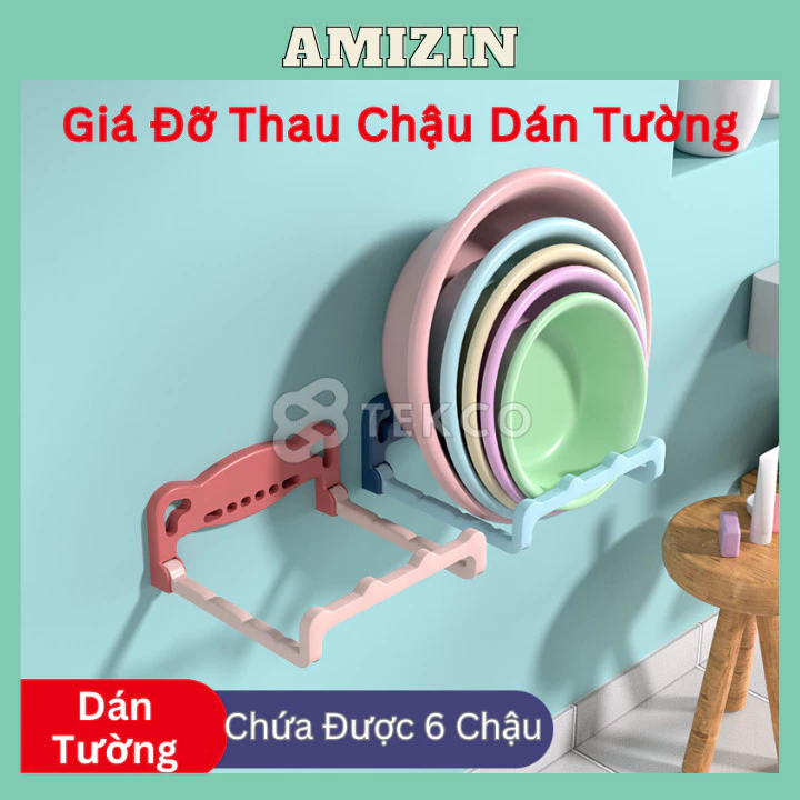 Giá Gắn Tường Treo Thau Chậu Loại Lớn / Kệ Dán Tường Treo Thau Chậu Nhà Bếp, Nhà Tắm
