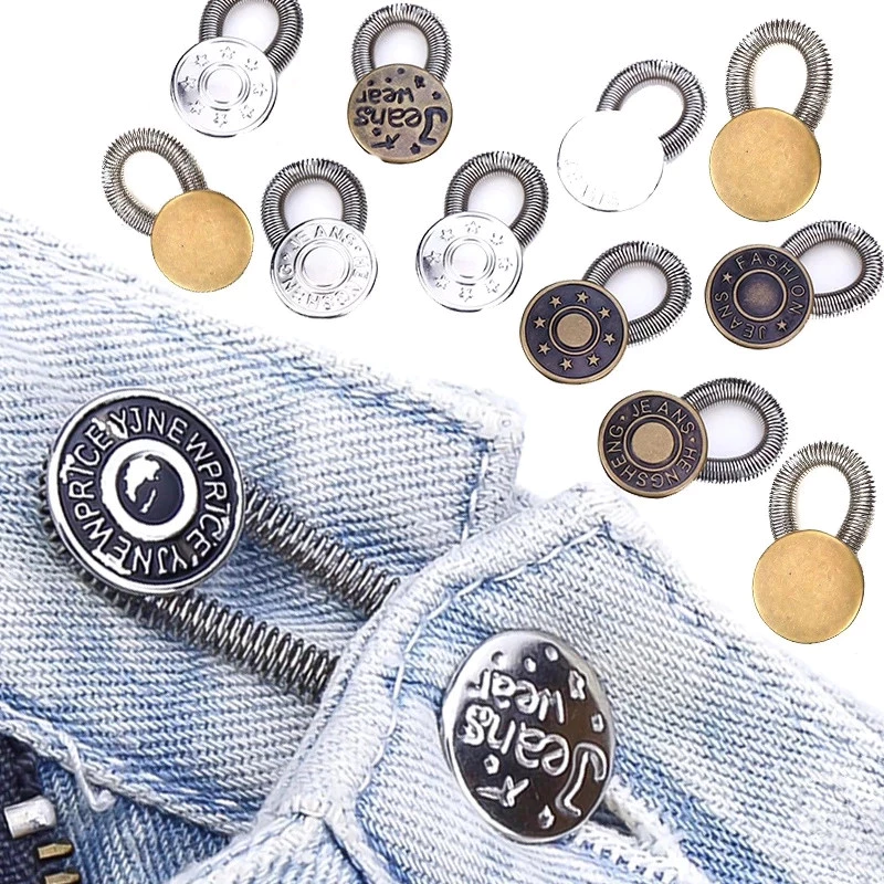 COZII 5 Cái Nút Lò Xo Kim Loại Nới Rộng Thắt Lưng Quần Jean Điều Chỉnh Được