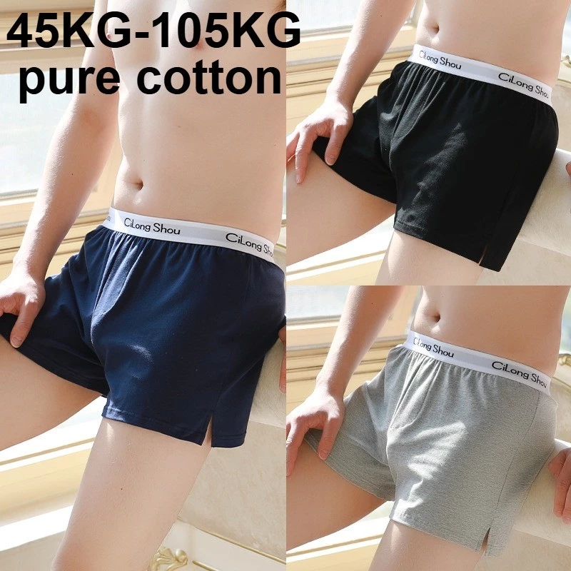 Nam cotton nguyên chất thoáng khí hợp thời trang thương hiệu quần góc phẳng dành cho thanh thiếu niên eo giữa dáng rộng quá khổ thoải mái quần short bốn góc