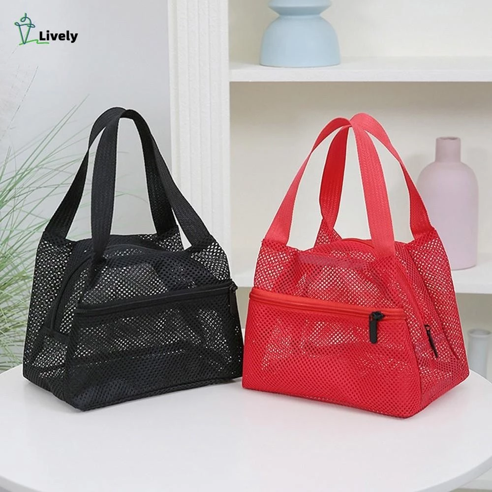 Túi đi biển lưới LIVELY, Lưới thoáng khí Có thể gập lại Túi đựng đồ giặt, Người tổ chức Beach Essentials Khô nhanh Dung tích lớn Túi trang điểm nhẹ Du lịch & Kỳ nghỉ