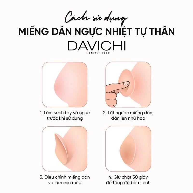 Anhduong02090101Miếng dán ngực Silicon thông hơi, chống rơi tụt, chống lộ nhúm, siêu mỏng, chống nước Davichi