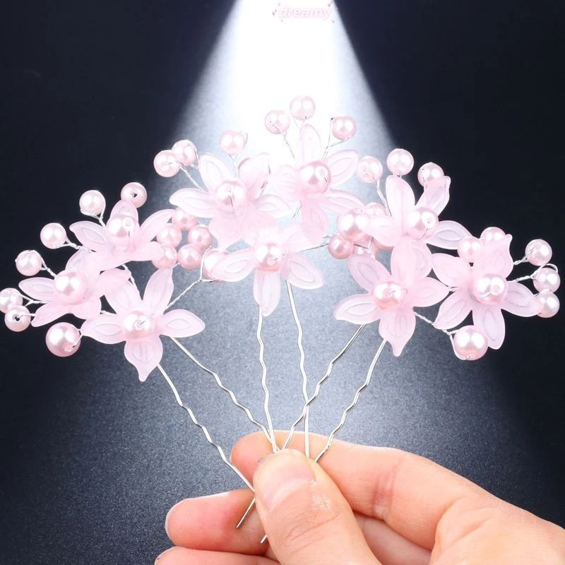 Dreamy Cưới Phụ Kiện Tóc Hoa Mờ Trang Trí Tóc Cô Dâu Handmade Phụ Kiện Ngọc Trai Nĩa Tóc