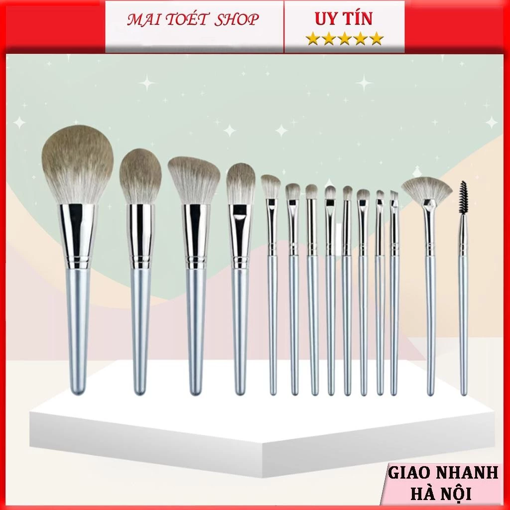 Bộ cọ Trang Điểm 14 cây Cao cấp chuyên dụng lông mịn mềm mại dễ sử dụng