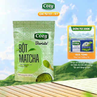 Bột Matcha Cozy Organic Tea 200gr Thơm Vị Trà Xanh Dịu Nhẹ, Dễ Uống, Dùng Trong Pha Chế, Làm Bánh, Làm Đẹp