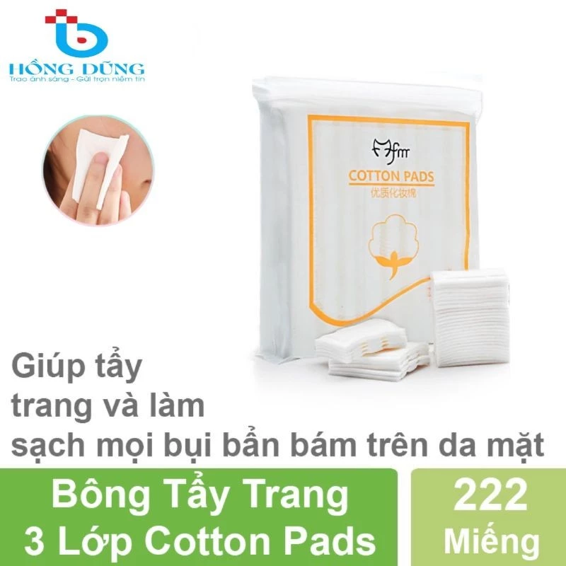 Bông tẩy trang 3 lớp Cotton Pads Túi 222 miếng