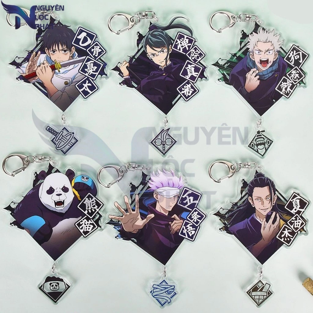 Jujutsu kaisen Gojo Satoru Geto Suguru Inumaki Toge Anime Mặt Dây Chuyền Acrylic Hình Móc Khóa Móc Khóa Bộ Sưu nlp