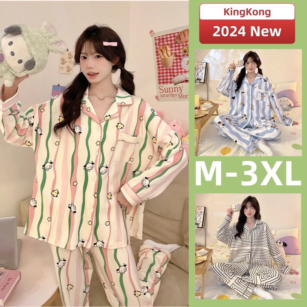 Bộ Đồ Ngủ Cotton Bộ Đồ Ngủ Nữ Thu Đông Nữ Tay Dài Đồ Ngủ Người Phụ Nữ Hoạt Hình Dễ Thương Mặc Nhà Bộ