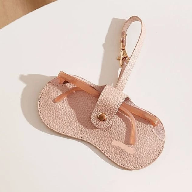 Túi đựng mắt kính da pu có khoá treo thời trang 17.5x8cm