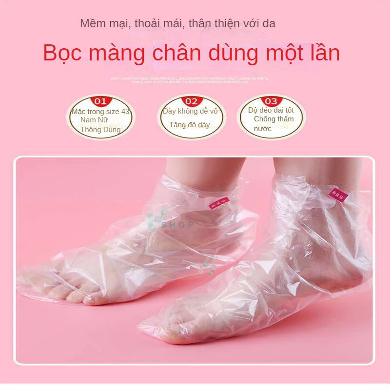[HÀNG CÓ SẴN] Set 100 Màng Bọc Chân Trong Suốt Chống Nứt Nẻ Chống Nước Dùng Một Lần