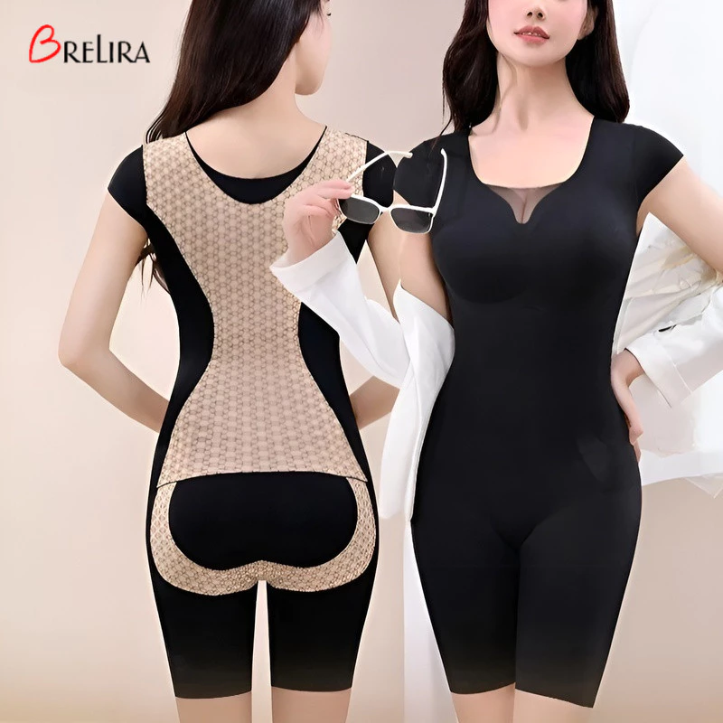 『 Brelira 』 One Piece Full Body Shaper Liền Mạch Kiểm Soát Bụng Định Hình Giảm Béo Corset Nữ Định Hình Body Korset