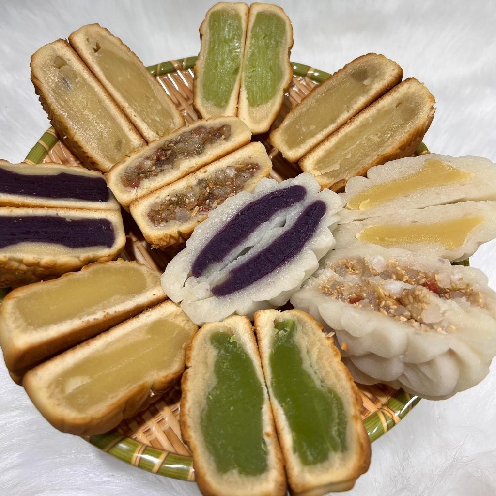 [Size Lớn 180g] Combo 4 Bánh trung thu , Bánh nướng, Bánh dẻo truyền thống đủ vị
