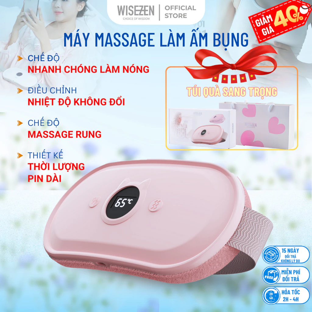 máy massage bụng kinh Wisezen Chườm nóng Có thể nhanh chóng làm nóng Giảm đau bụng kinh Cho Phụ Nữ Đến Kì